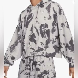 Nike Gray and Black Tie-Dye Hoodie